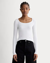womens-pima-micro-rib-long-sleeve-tee-white | primary