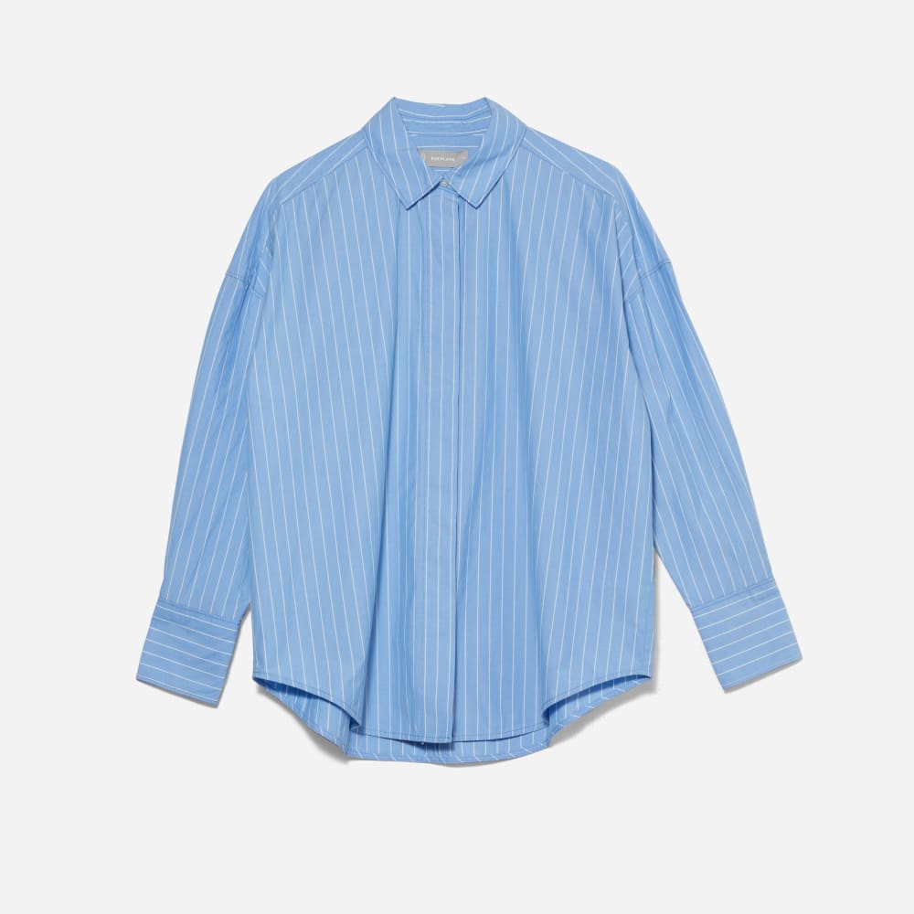 womens-oversized-poplin-shirt-blue-stripe | alt