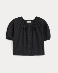 womens-gauze-button-up-black | alt