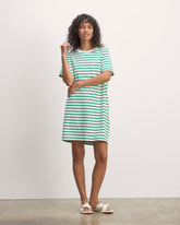 womens-organic-weekend-tee-dress-bone-grass-green | primary