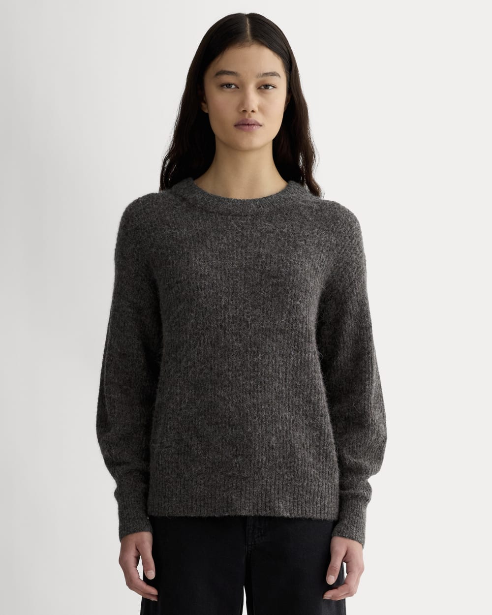 womens-alpaca-ribbed-cocoon-crew-dark-charcoal | primary