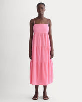 womens-gauze-tiered-dress-deep-pink | primary