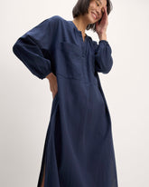 womens-gauze-caftan-dress-navy | primary