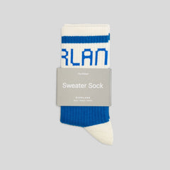 unisex-ribbed-sweater-sock-blue-canvas-tan | alt