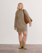 womens-luxe-cotton-sweater-dress-heather-taupe | primary
