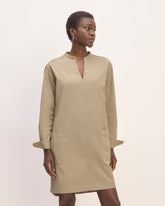 womens-long-sleeve-utility-mini-dress-trench-coat-khaki | primary