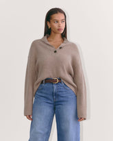 womens-wool-cashmere-cocoon-henley-sweater-oatmeal | primary