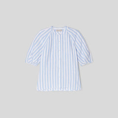 womens-linen-puff-sleeve-shirt-blue-white | alt