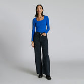 womens-long-sleeve-square-bodysuit-lapis-bikini-blue | primary