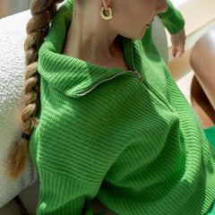 womens-felted-merino-halfzip-sweater-salted-lime