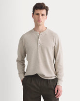 mens-thermal-cozy-waffle-henley-heathered-oatmeal | primary
