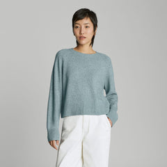 womens-recashmere-cropped-crew-sweater-spring-lake | primary