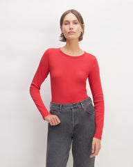 womens-supima-rib-long-sleeve-crew-haute-red | primary