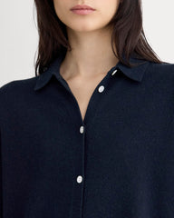 womens-cashmere-button-up-shirt-navy