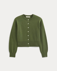 womens-cashmere-in-cropped-cardigan-forest-green | alt