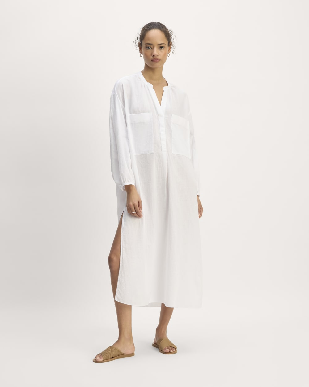 womens-gauze-caftan-dress-white | primary