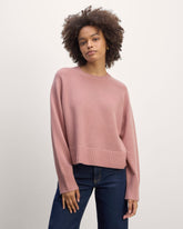 womens-cashmere-boxy-crew-sweater-clay-pink | primary
