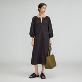 womens-raglan-sleeve-poplin-dress-black | primary