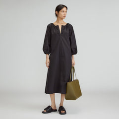 womens-raglan-sleeve-poplin-dress-black | primary