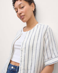 womens-linen-ss-bib-shirt-bone-navy | alt