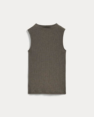 womens-supima-micro-rib-funnel-neck-tank-heathered-fatigue | alt