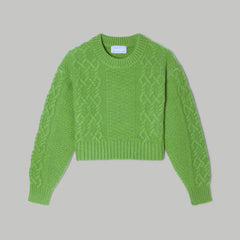 womens-felted-merino-cropped-cable-sweater-salted-lime | alt