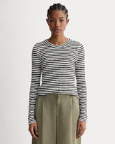 womens-rib-knit-crew-bone-black-stripe | primary