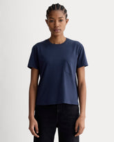 womens-organic-cotton-box-cut-pocket-tee-navy | primary