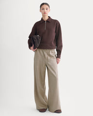 womens-luxe-fleece-zip-polo-dark-chocolate