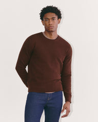 mens-felted-merino-crew-neck-sweater-heather-mahogany | primary