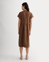 womens-linen-workwear-midi-dress-cedarwood