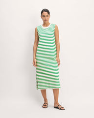 womens-organic-cotton-weekend-tank-dress-bone-grass-green | primary