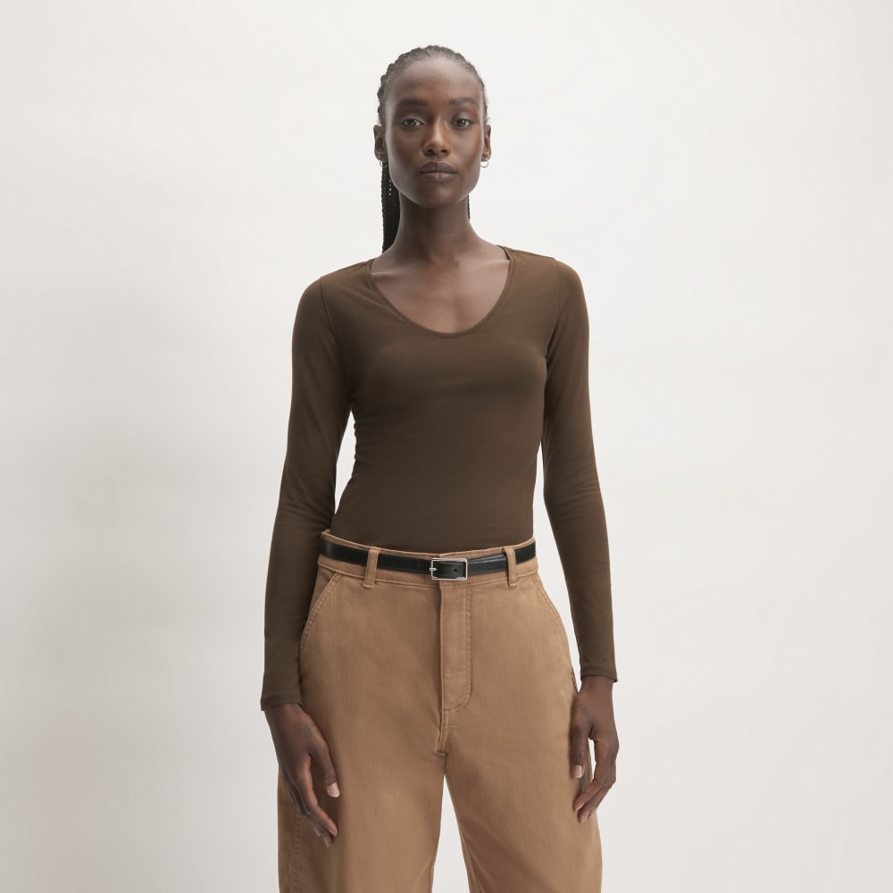 womens-supima-stretch-ballet-neck-tee-cocoa | primary
