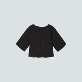 womens-seersucker-gathered-tee-black