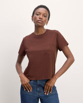 womens-organic-cotton-box-cut-pocket-tee-dark-mahogany | primary