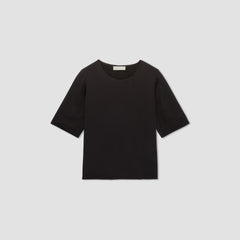womens-satin-relaxed-tee-black | alt