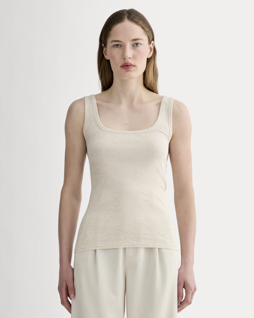 womens-luxe-rib-square-neck-tank-heathered-oat | primary