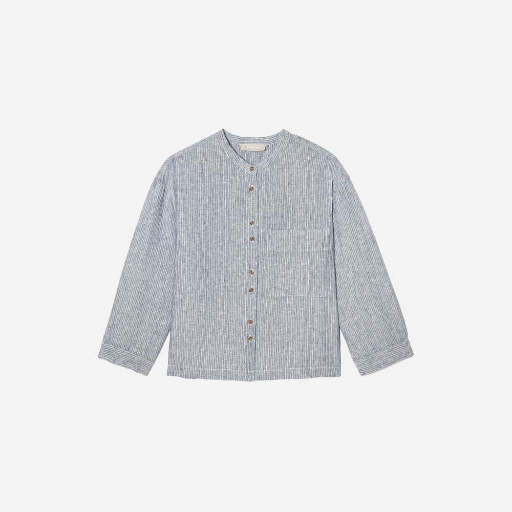 womens-linen-billow-blouse-blue-pinstripe