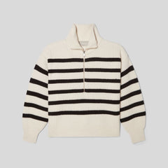 womens-felted-merino-halfzip-sweater-black-bone | alt