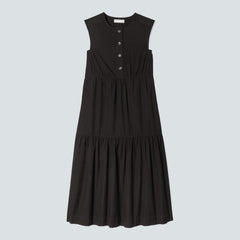 womens-tiered-midi-dress-black | alt