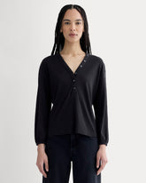 womens-air-v-neck-henley-black | primary