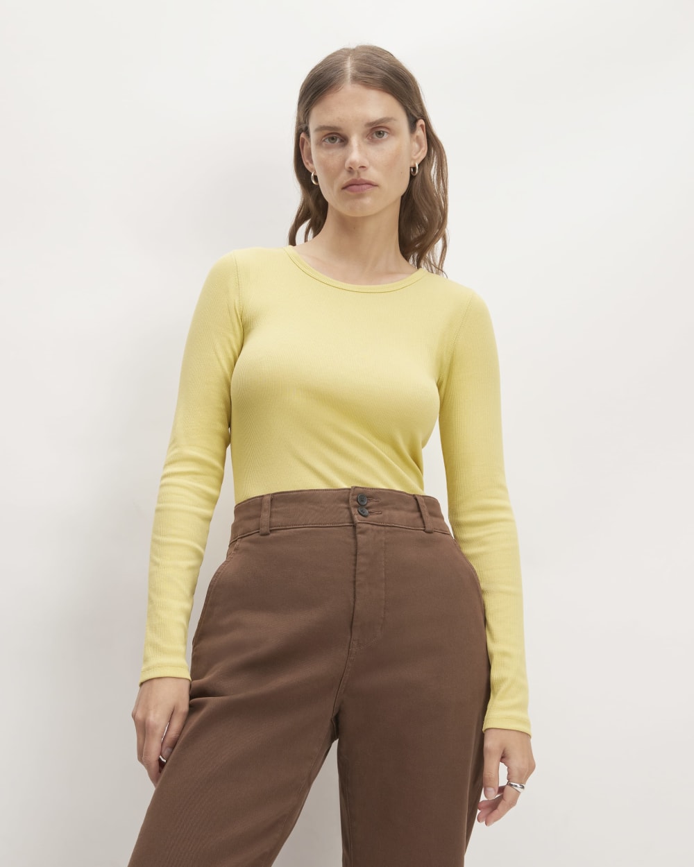 womens-supima-rib-long-sleeve-crew-raffia | primary