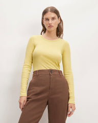 womens-supima-rib-long-sleeve-crew-raffia | primary