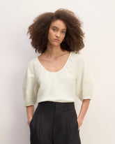 womens-linen-scoop-neck-top-bone | primary