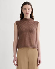 womens-lace-knit-tank-mocha | primary