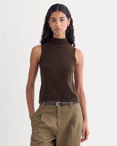womens-cashmere-funnel-neck-tank-dark-chocolate | primary