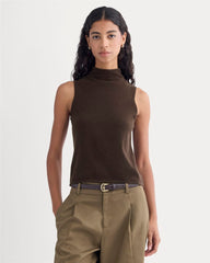 womens-cashmere-funnel-neck-tank-dark-chocolate | primary