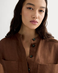 womens-linen-workwear-midi-dress-cedarwood