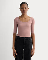 womens-luxe-supima-micro-rib-scoop-neck-rose-dusk | primary