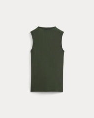 womens-supima-micro-rib-funnel-neck-tank-dark-forest | alt